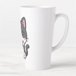 かわいいタビー猫のイラスト カフェラテマグ