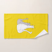 かわいいタビー猫の柄が黄色 バスタオルセット (ハンドタオル)