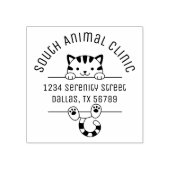 かわいいタビー猫獣医アニマルクリニックの住所 ラバースタンプ (インプリント)