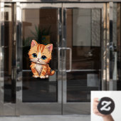 かわいいタビー猫 ウィンドウサイン (オフィスドア)