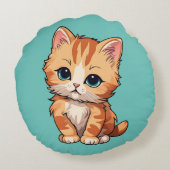 かわいいタビー猫 ラウンドクッション (裏面)