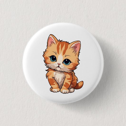 かわいいタビー猫 缶バッジ (正面)