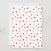 かわいいタビー猫、風船と紙吹雪の誕生日 招待状 (裏面)