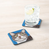 かわいいタビー絵画キャット コースター (右側)