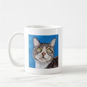 かわいいタビー絵画キャット コーヒーマグカップ (左)