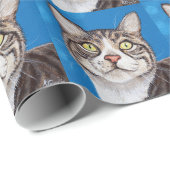 かわいいタビー絵画キャット ラッピングペーパー (ロールコーナー)