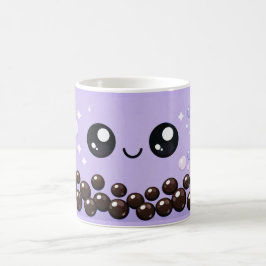 かわいいタピオカティーパステルパープルボバデザイン コーヒーマグカップ