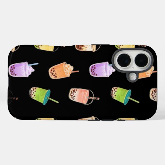 かわいいタピオカミルクティーのスマホケース Case-Mate iPhoneケース (裏面 (横))