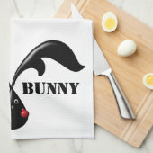かわいいタフなバニー・ボクサーウサギ キッチンタオル (四つ折り)