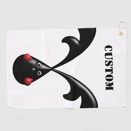 かわいいタフなバニー・ボクサーウサギ ゴルフタオル (横)