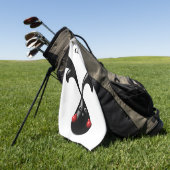 かわいいタフなバニー・ボクサーウサギ ゴルフタオル (グリーン)