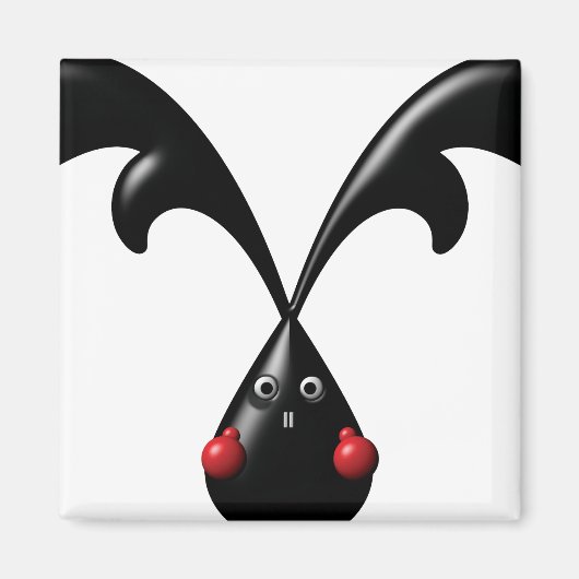 かわいいタフなバニー・ボクサーウサギ マグネット (正面)