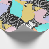 かわいいタブビーキャットパステルカラフルアートラッピング ラッピングペーパー (角)