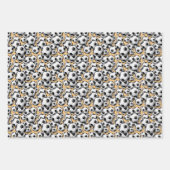 かわいいタンサッカーボールのスポーツパターン ラッピングペーパーシート (正面)