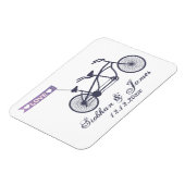かわいいタンデムバイクとラブバナ結婚ーズ マグネット (左側)