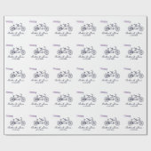 かわいいタンデムバイクとラブバナ結婚ーズ ラッピングペーパー (フラット)