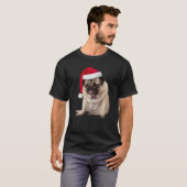 かわいいタンパグサンタ帽子チェック柄蝶ネクタイ画像クリスマス Tシャツ (正面フル)