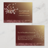 かわいいタンポポ茶&金ゴールド 名刺 (正面/裏面)