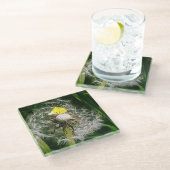 かわいいタンポポ ガラスコースター (アングル)