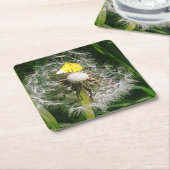 かわいいタンポポ スクエアペーパーコースター (アングル)