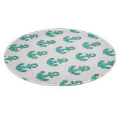 かわいいターコイズいかりお洒落- &陽気 カッティングボード (角)