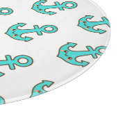 かわいいターコイズいかりお洒落- &陽気 カッティングボード (角)