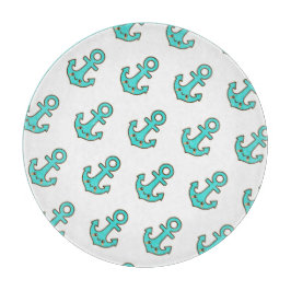 かわいいターコイズいかりお洒落- &陽気 カッティングボード