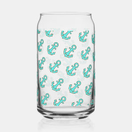 かわいいターコイズいかりお洒落- &陽気 ガラス缶