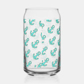 かわいいターコイズいかりお洒落- &陽気 ガラス缶 (右)