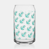 かわいいターコイズいかりお洒落- &陽気 ガラス缶 (左)