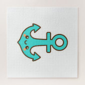 かわいいターコイズいかりお洒落- &陽気 ジグソーパズル (横)