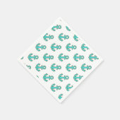 かわいいターコイズいかりお洒落- &陽気 スタンダードカクテルナプキン (角)