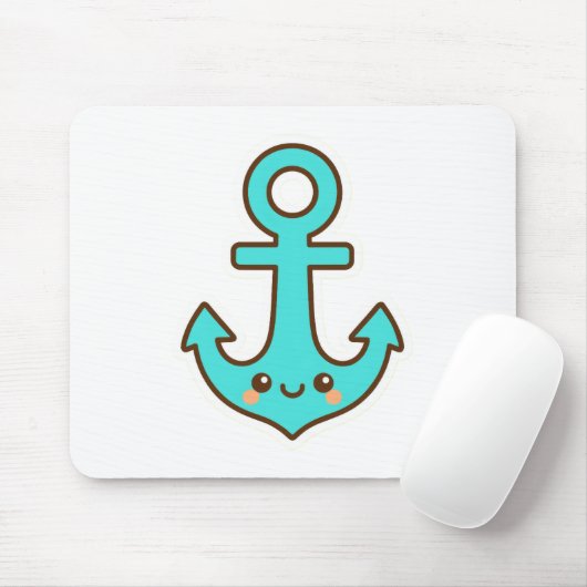 かわいいターコイズいかりお洒落- &陽気 マウスパッド (マウス)