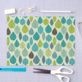 かわいいターコイズおよび緑の葉のティッシュペーパー 薄葉紙 (クラフト)