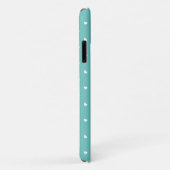 かわいいターコイズと白ハートパターンモノグラム Case-Mate iPhoneケース (裏面/右)