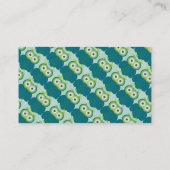 かわいいターコイズのフクロウの名刺 名刺 (裏面)