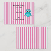 かわいいターコイズのフクロウは縞で飾ります 名刺 (正面/裏面)