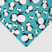 かわいいターコイズのペンギンパターン 薄葉紙 (詳細)