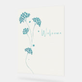 かわいいターコイズの結婚花々の歓迎 アクリルサイン (傾斜)