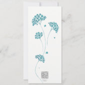 かわいいターコイズの花デートを保存 招待状 (裏面)