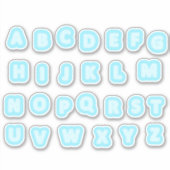 かわいいターコイズアルファベットシール シール (正面)