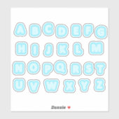 かわいいターコイズアルファベットシール シール (シート)
