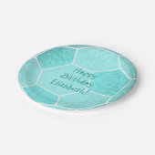 かわいいターコイズガーリーの誕生日パーティー ペーパープレート (アングル)