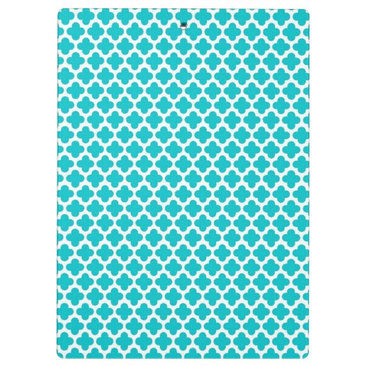 かわいいターコイズクローバーパターン クリップボード (裏面)