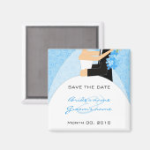 かわいいターコイズセーブザデートマグネット マグネット (正面/裏面)