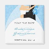 かわいいターコイズセーブザデートマグネット マグネット (正面)