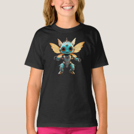 かわいいターコイズダンシングロボットピクシー Tシャツ