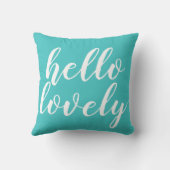 かわいいターコイズハローラブル引用文枕 クッション (裏面)