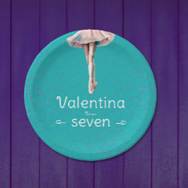 かわいいターコイズバレリナフェアリーツチュダンスポイント ペーパープレート