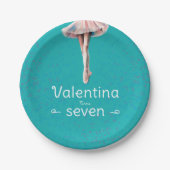 かわいいターコイズバレリナフェアリーツチュダンスポイント ペーパープレート (正面)